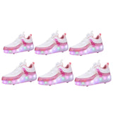 Maxbell Kids Roller Skate Shoes Gift Sneakers with 2 Wheeled for Park Running Outdoor 21cm