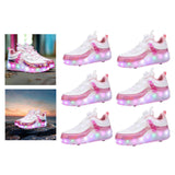 Maxbell Kids Roller Skate Shoes Gift Sneakers with 2 Wheeled for Park Running Outdoor 21cm