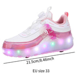 Maxbell Kids Roller Skate Shoes Gift Sneakers with 2 Wheeled for Park Running Outdoor 21.5cm