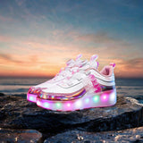 Maxbell Kids Roller Skate Shoes Gift Sneakers with 2 Wheeled for Park Running Outdoor 22cm