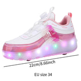 Maxbell Kids Roller Skate Shoes Gift Sneakers with 2 Wheeled for Park Running Outdoor 22cm