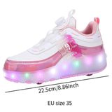 Maxbell Kids Roller Skate Shoes Gift Sneakers with 2 Wheeled for Park Running Outdoor 22.5cm