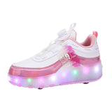 Maxbell Kids Roller Skate Shoes Gift Sneakers with 2 Wheeled for Park Running Outdoor 22.5cm