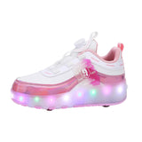 Maxbell Kids Roller Skate Shoes Gift Sneakers with 2 Wheeled for Park Running Outdoor 22.5cm