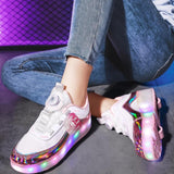 Maxbell Kids Roller Skate Shoes Gift Sneakers with 2 Wheeled for Park Running Outdoor 23cm