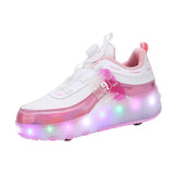 Maxbell Kids Roller Skate Shoes Gift Sneakers with 2 Wheeled for Park Running Outdoor 23cm