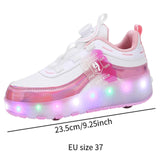 Maxbell Kids Roller Skate Shoes Gift Sneakers with 2 Wheeled for Park Running Outdoor 23.5cm