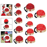 Maxbell Chinese Oriental Hat Qing Party Cosplay Cap for Theme Party Dress up Cosplay Dark Red 48cm