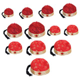 Maxbell Chinese Oriental Hat Qing Party Cosplay Cap for Theme Party Dress up Cosplay Dark Red 48cm