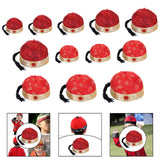 Maxbell Chinese Oriental Hat Qing Party Cosplay Cap for Theme Party Dress up Cosplay Dark Red 48cm