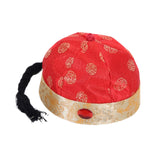 Maxbell Chinese Oriental Hat Qing Party Cosplay Cap for Theme Party Dress up Cosplay Red 56cm