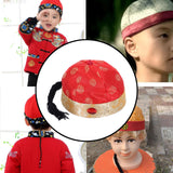 Maxbell Chinese Oriental Hat Qing Party Cosplay Cap for Theme Party Dress up Cosplay Red 58cm