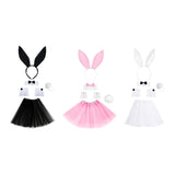Maxbell Bunny Costume Set Cuffs Lovely Bow Tie for Halloween Themed Parties Festival Black