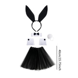 Maxbell Bunny Costume Set Cuffs Lovely Bow Tie for Halloween Themed Parties Festival Black