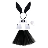 Maxbell Bunny Costume Set Cuffs Lovely Bow Tie for Halloween Themed Parties Festival Black