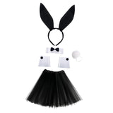 Maxbell Bunny Costume Set Cuffs Lovely Bow Tie for Halloween Themed Parties Festival Black