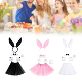 Maxbell Bunny Costume Set Cuffs Lovely Bow Tie for Halloween Themed Parties Festival Black
