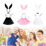 Maxbell Bunny Costume Set Cuffs Lovely Bow Tie for Halloween Themed Parties Festival Black