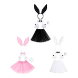 Maxbell Bunny Costume Set Cuffs Lovely Bow Tie for Halloween Themed Parties Festival Black