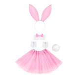 Maxbell Bunny Costume Set Cuffs Lovely Bow Tie for Halloween Themed Parties Festival Pink