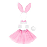 Maxbell Bunny Costume Set Cuffs Lovely Bow Tie for Halloween Themed Parties Festival Pink