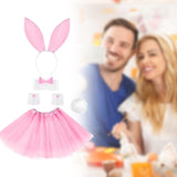 Maxbell Bunny Costume Set Cuffs Lovely Bow Tie for Halloween Themed Parties Festival Pink