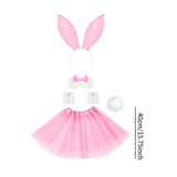 Maxbell Bunny Costume Set Cuffs Lovely Bow Tie for Halloween Themed Parties Festival Pink