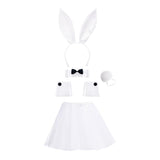 Maxbell Bunny Costume Set Cuffs Lovely Bow Tie for Halloween Themed Parties Festival White