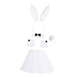 Maxbell Bunny Costume Set Cuffs Lovely Bow Tie for Halloween Themed Parties Festival White