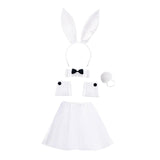 Maxbell Bunny Costume Set Cuffs Lovely Bow Tie for Halloween Themed Parties Festival White