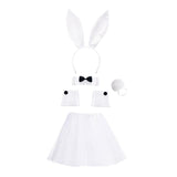 Maxbell Bunny Costume Set Cuffs Lovely Bow Tie for Halloween Themed Parties Festival White