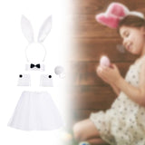 Maxbell Bunny Costume Set Cuffs Lovely Bow Tie for Halloween Themed Parties Festival White