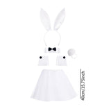 Maxbell Bunny Costume Set Cuffs Lovely Bow Tie for Halloween Themed Parties Festival White