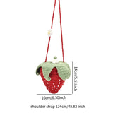 Maxbell Hand Knitted Strawberry Bag with Flower Design Handbag for Work Street Party
