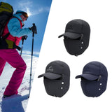 Maxbell Winter Trapper Hat Fashion Wind and Snow Cap for Men and Women Hiking Biking Black