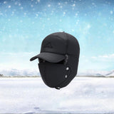 Maxbell Winter Trapper Hat Fashion Wind and Snow Cap for Men and Women Hiking Biking Black