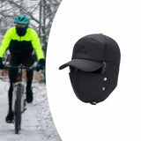Maxbell Winter Trapper Hat Fashion Wind and Snow Cap for Men and Women Hiking Biking Black