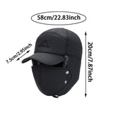 Maxbell Winter Trapper Hat Fashion Wind and Snow Cap for Men and Women Hiking Biking Black