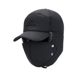 Maxbell Winter Trapper Hat Fashion Wind and Snow Cap for Men and Women Hiking Biking Black