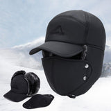 Maxbell Winter Trapper Hat Fashion Wind and Snow Cap for Men and Women Hiking Biking Black