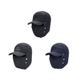 Maxbell Winter Trapper Hat Fashion Wind and Snow Cap for Men and Women Hiking Biking Black