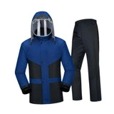 Maxbell Rain Suit for Men Women Lightweight with Face Cover Rain Jacket and Trousers L