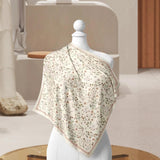 Maxbell Women Head Scarf Floral for Ladies Large Fashion 43 inch Hair Scarf Headband Beige