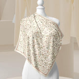 Maxbell Women Head Scarf Floral for Ladies Large Fashion 43 inch Hair Scarf Headband Beige