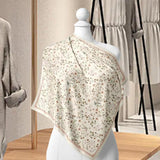 Maxbell Women Head Scarf Floral for Ladies Large Fashion 43 inch Hair Scarf Headband Beige