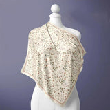 Maxbell Women Head Scarf Floral for Ladies Large Fashion 43 inch Hair Scarf Headband Beige