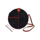 Maxbell Round Rattan Bag Casual Lightweight Fashion Boho Bag Mini Women Shoulder Bag