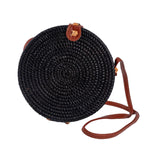 Maxbell Round Rattan Bag Casual Lightweight Fashion Boho Bag Mini Women Shoulder Bag