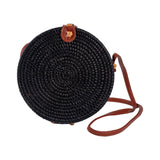 Maxbell Round Rattan Bag Casual Lightweight Fashion Boho Bag Mini Women Shoulder Bag