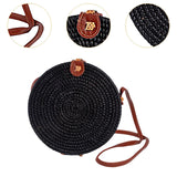 Maxbell Round Rattan Bag Casual Lightweight Fashion Boho Bag Mini Women Shoulder Bag